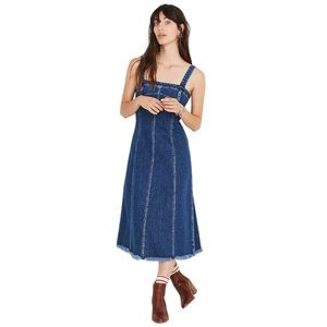 Madewell Raw Hemmed Denim
Seamed Midi Dress 8